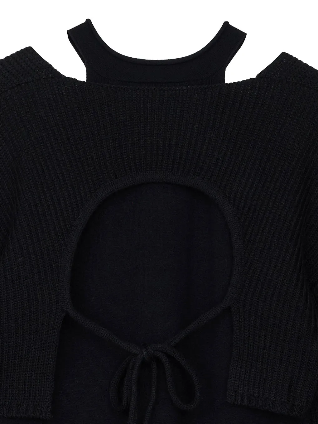 2WAY BOLERO HALTER NECK KNIT DRESS