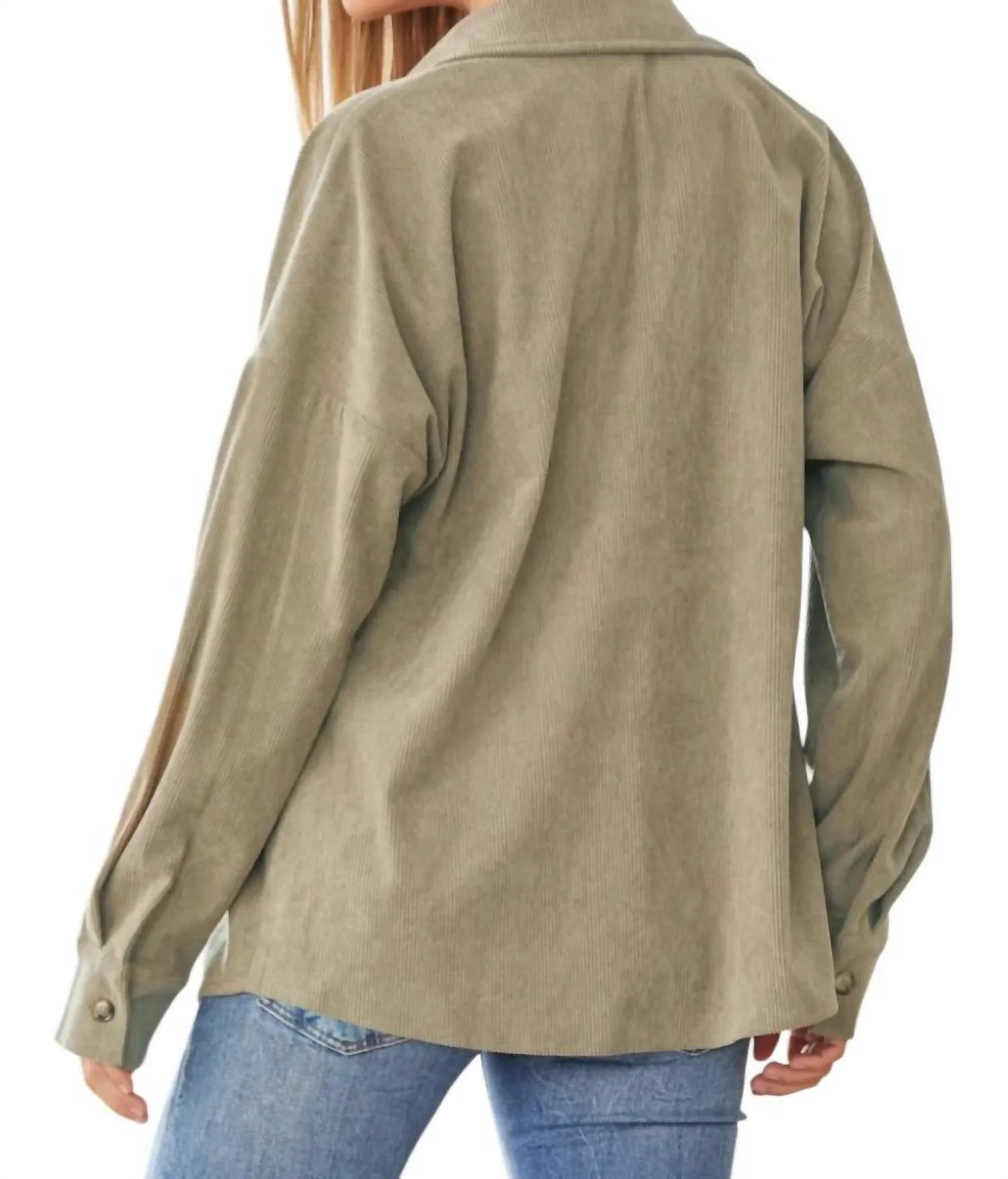Andree By Unit - We Go Together Corduroy Button Down Top