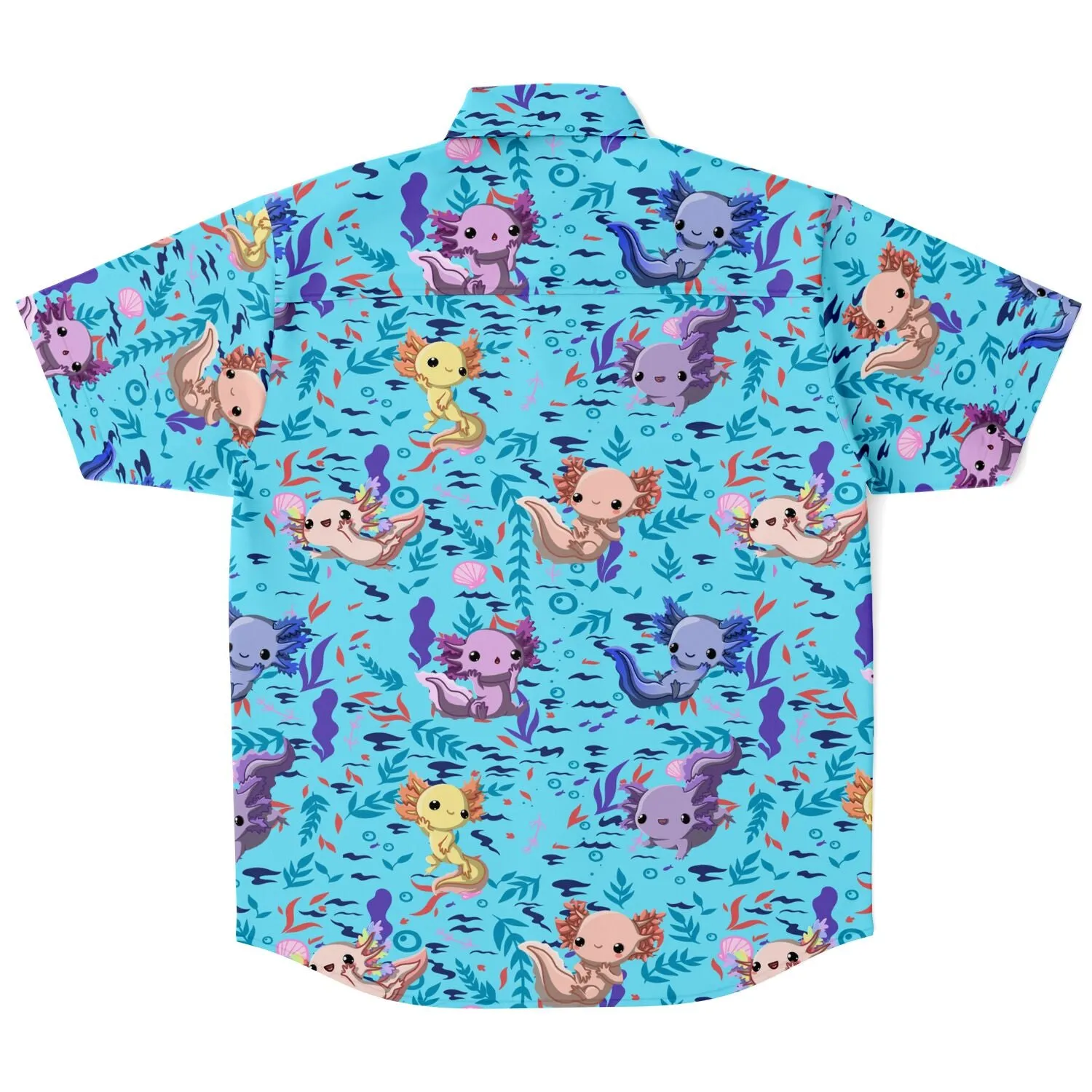 Axolotl Hawaiian Style Button Up Shirt