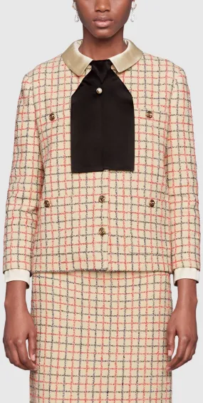 Bouclé Jacket with Bow