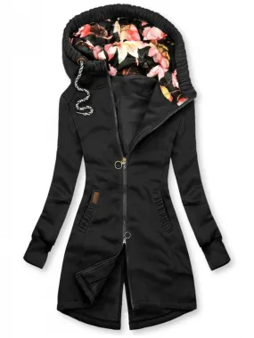 Casual Solid Extended Hooded Jacket