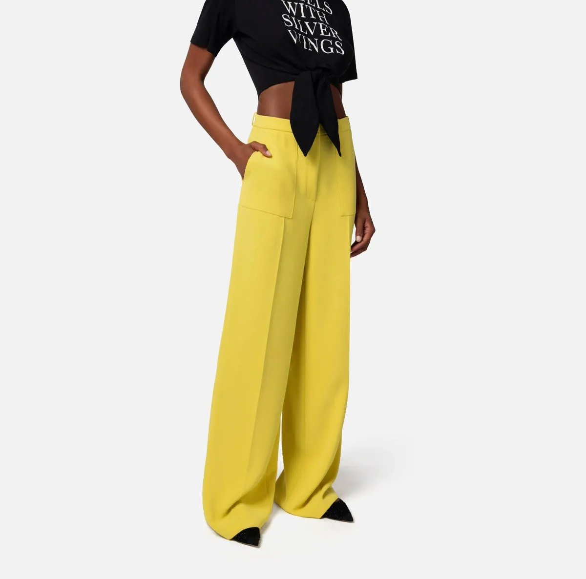 Citron straight wide leg trousers