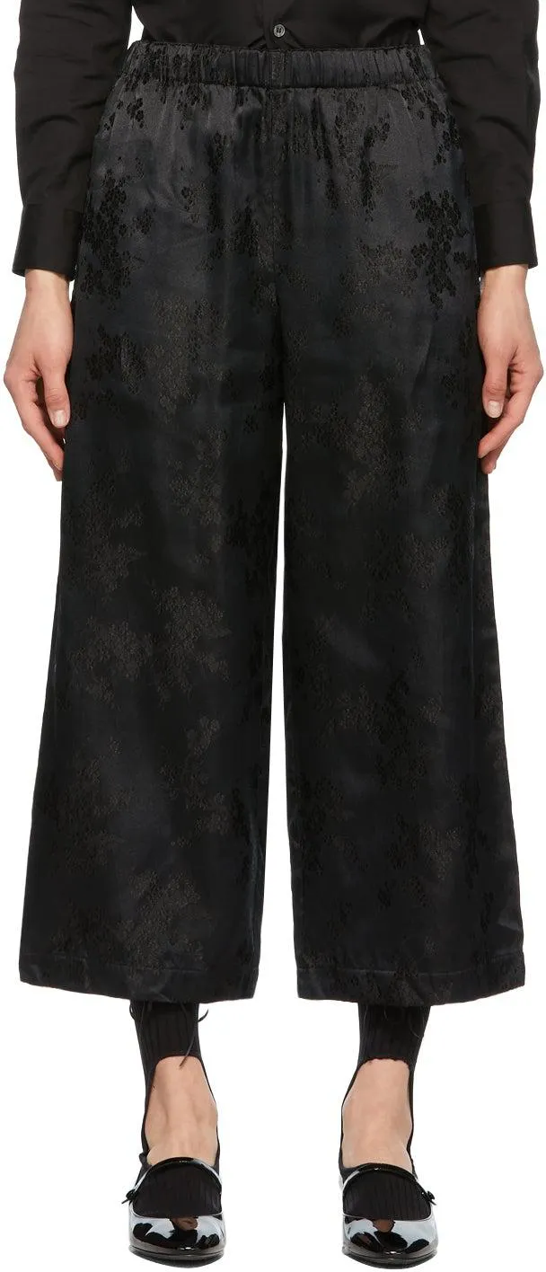 Comme des GarÃ§ons Comme des GarÃ§ons Black Washed Jacquard Trousers