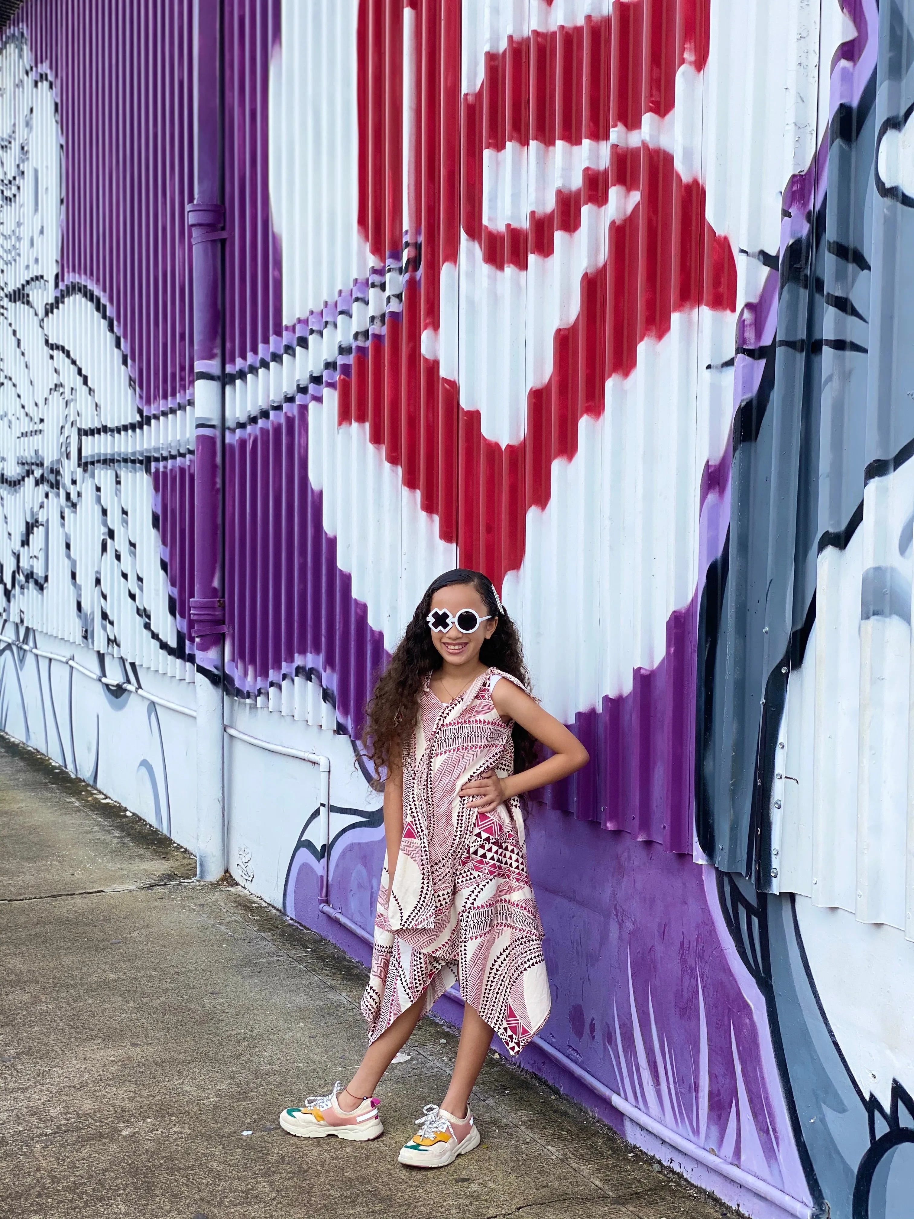 Coradorables GIRLS Red Geo Tribal Handkerchief Dress
