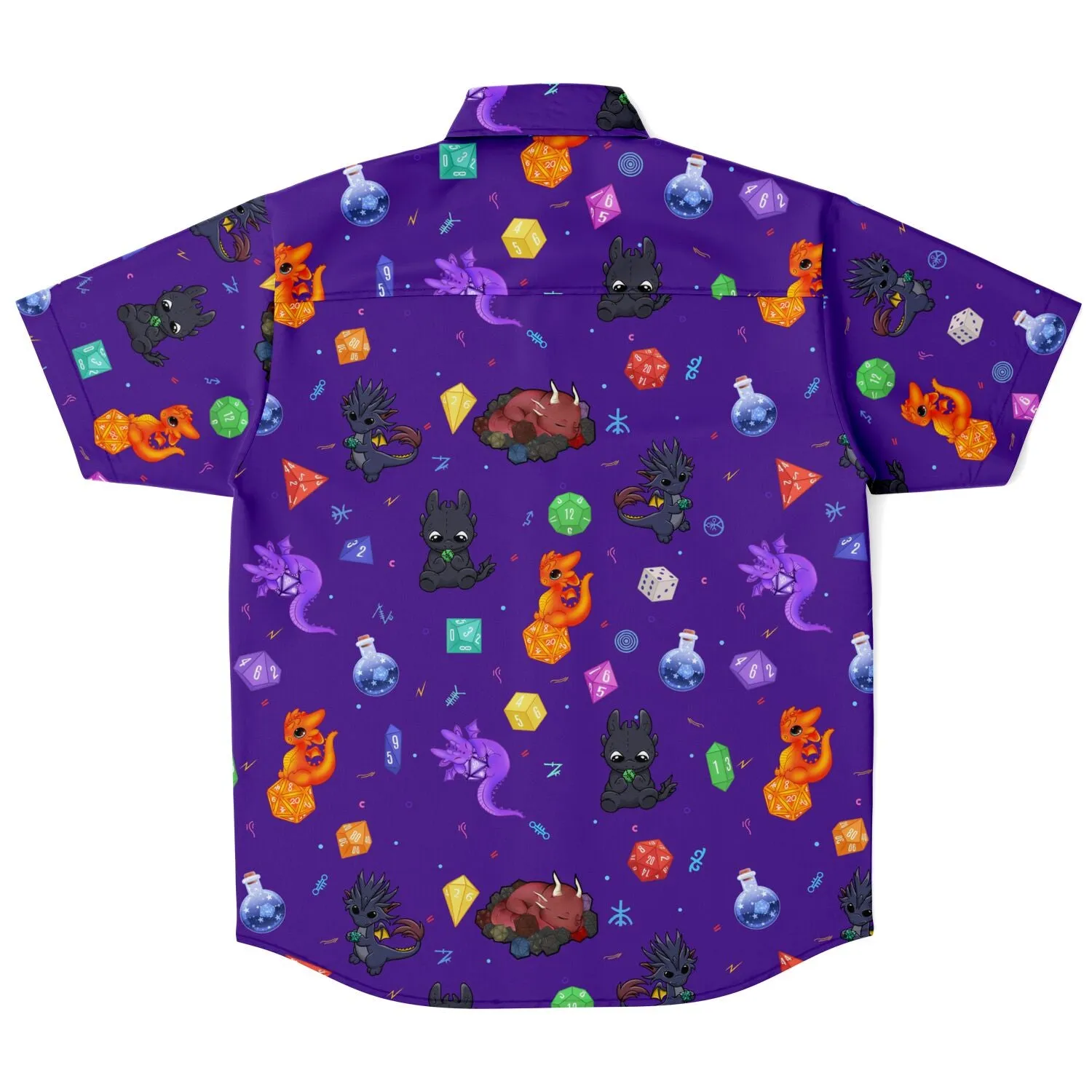 Dragons and Dice all over print button up shirt copy