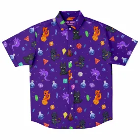 Dragons and Dice all over print button up shirt copy