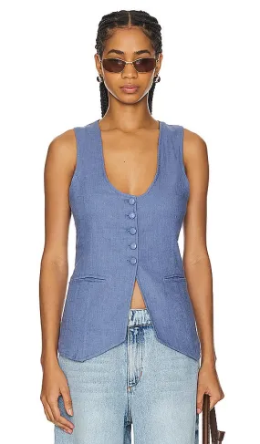 Free People Millie Vest in Blue