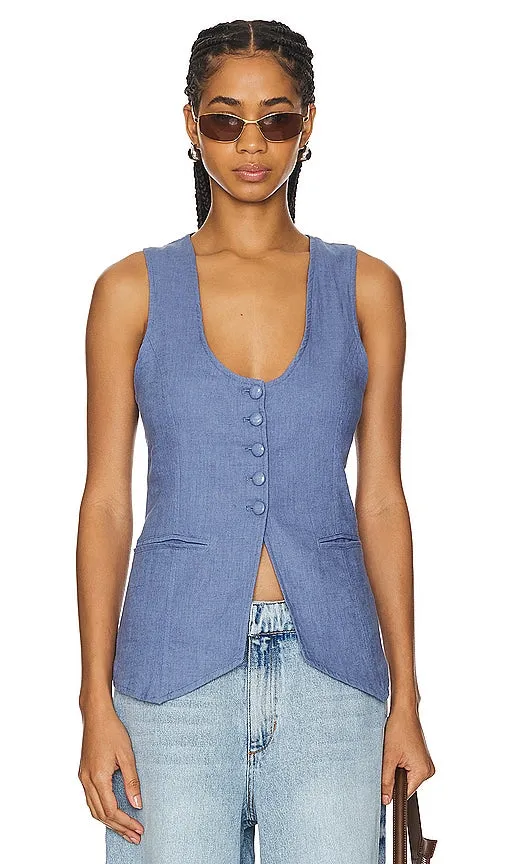 Free People Millie Vest in Blue