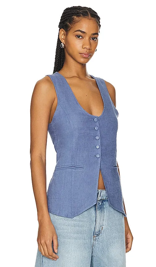 Free People Millie Vest in Blue