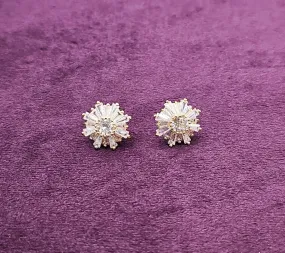 Gold Diamanté Stud Earrings
