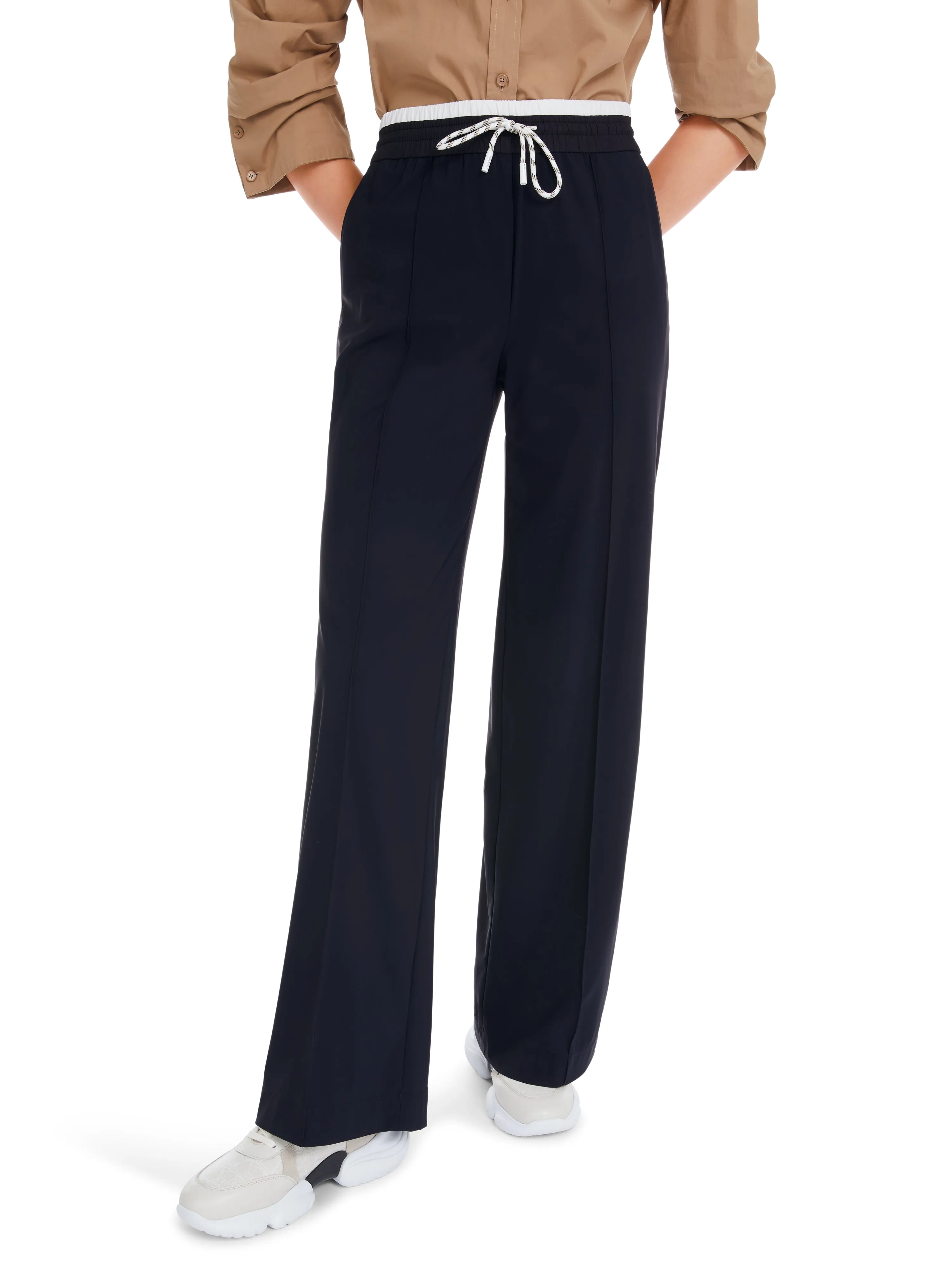 MARC CAIN Navy Tie Trousers