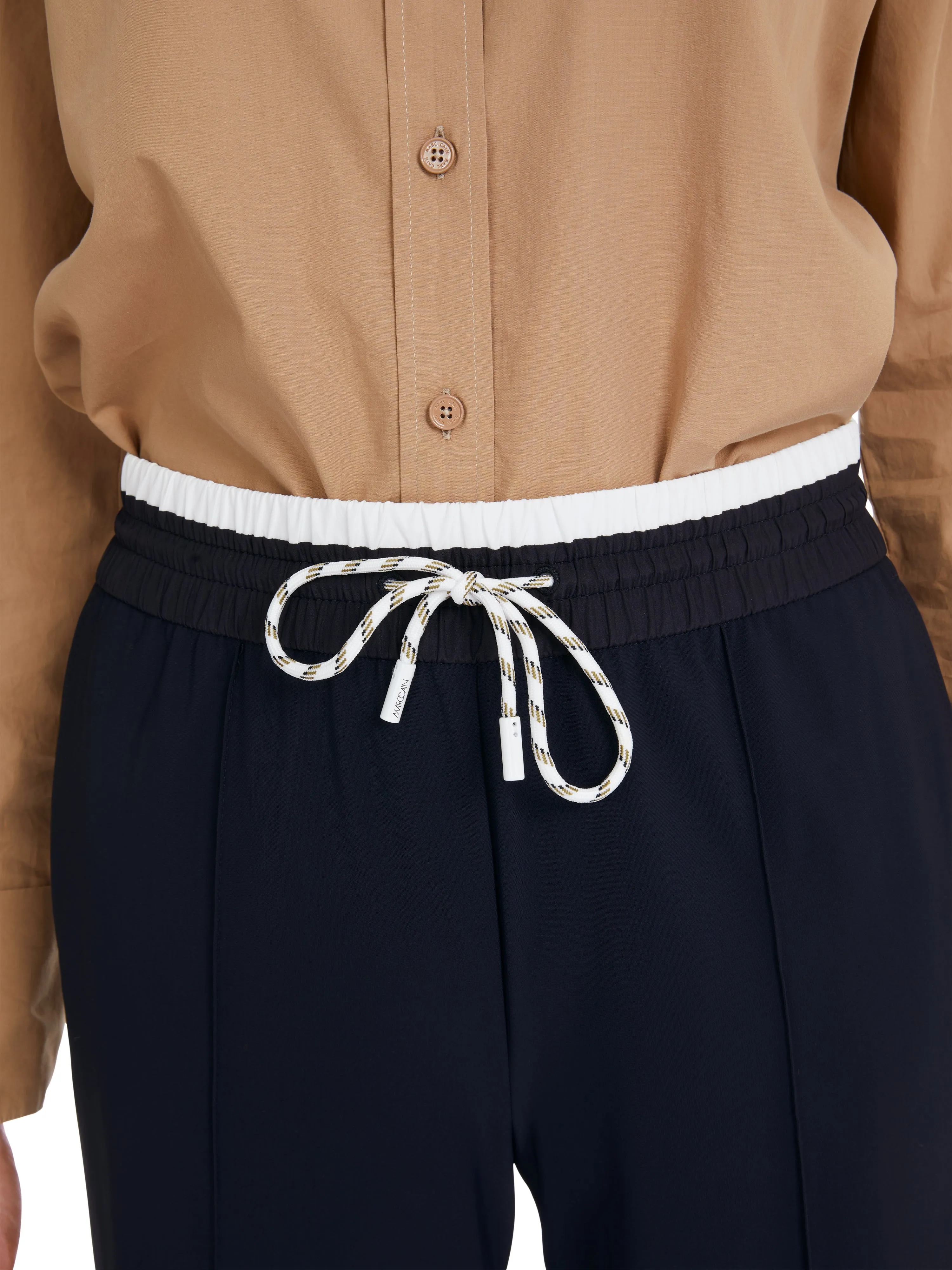 MARC CAIN Navy Tie Trousers