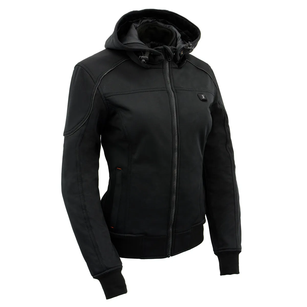 Nexgen Heat NXL2761SET Womens Black 'Igniter' Heated Soft Shell Hooded Jacket (Rechargeable 10000mAh Battery Pack Included)