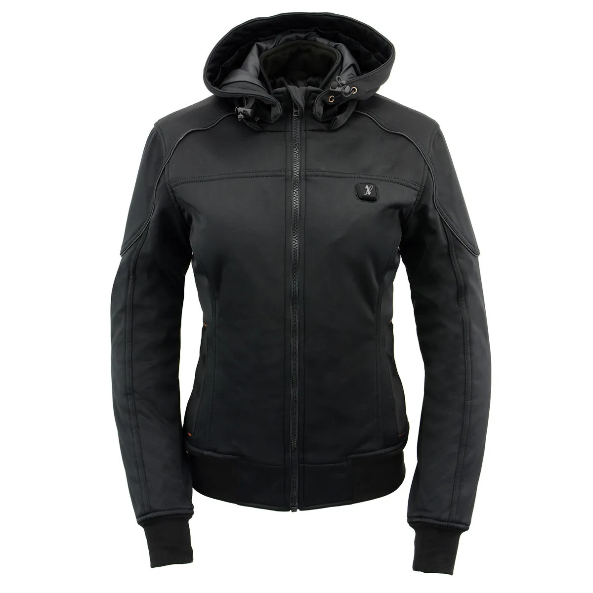 Nexgen Heat NXL2761SET Womens Black 'Igniter' Heated Soft Shell Hooded Jacket (Rechargeable 10000mAh Battery Pack Included)