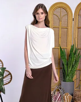 Portia Flowy Drape Jersey Top