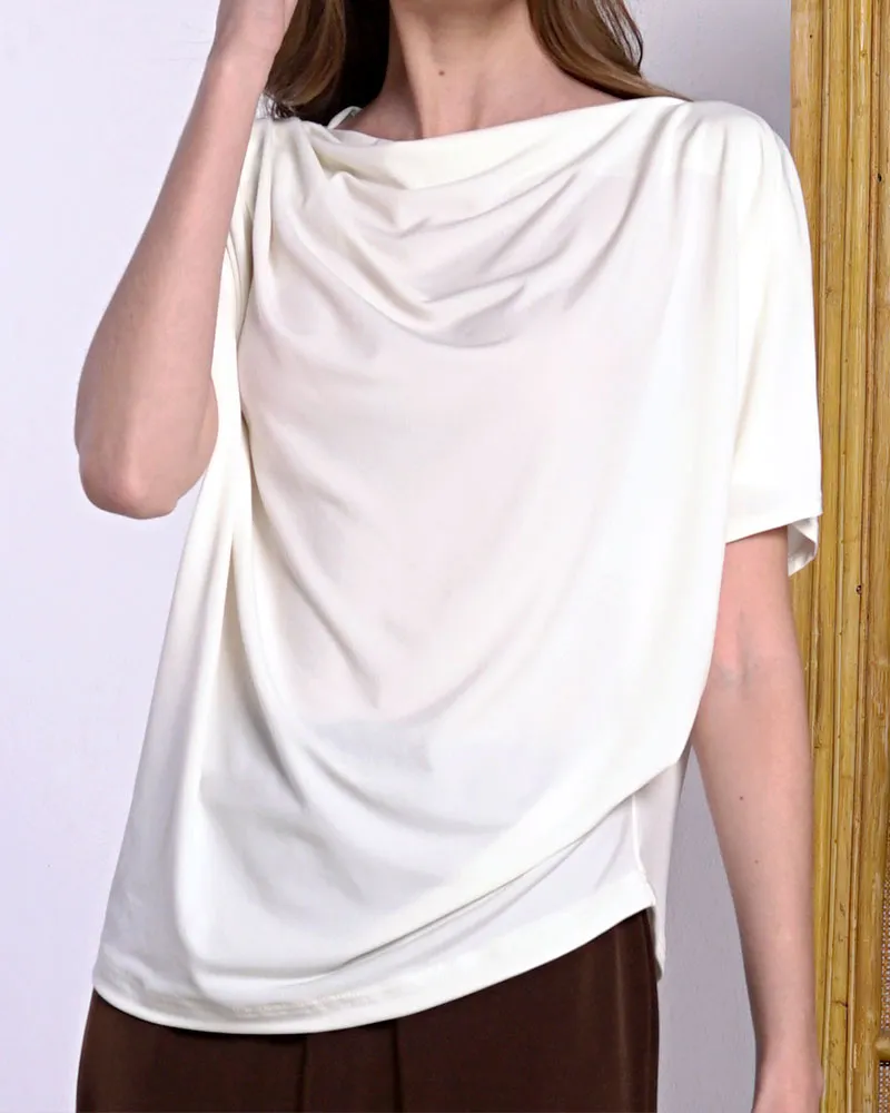 Portia Flowy Drape Jersey Top