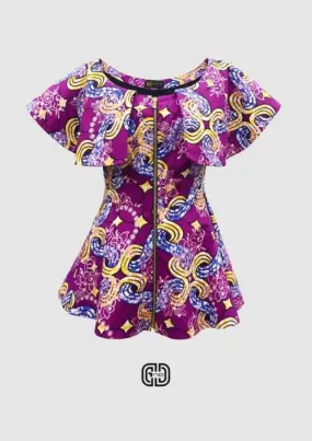 Purple Off Shoulder Ruffled Top