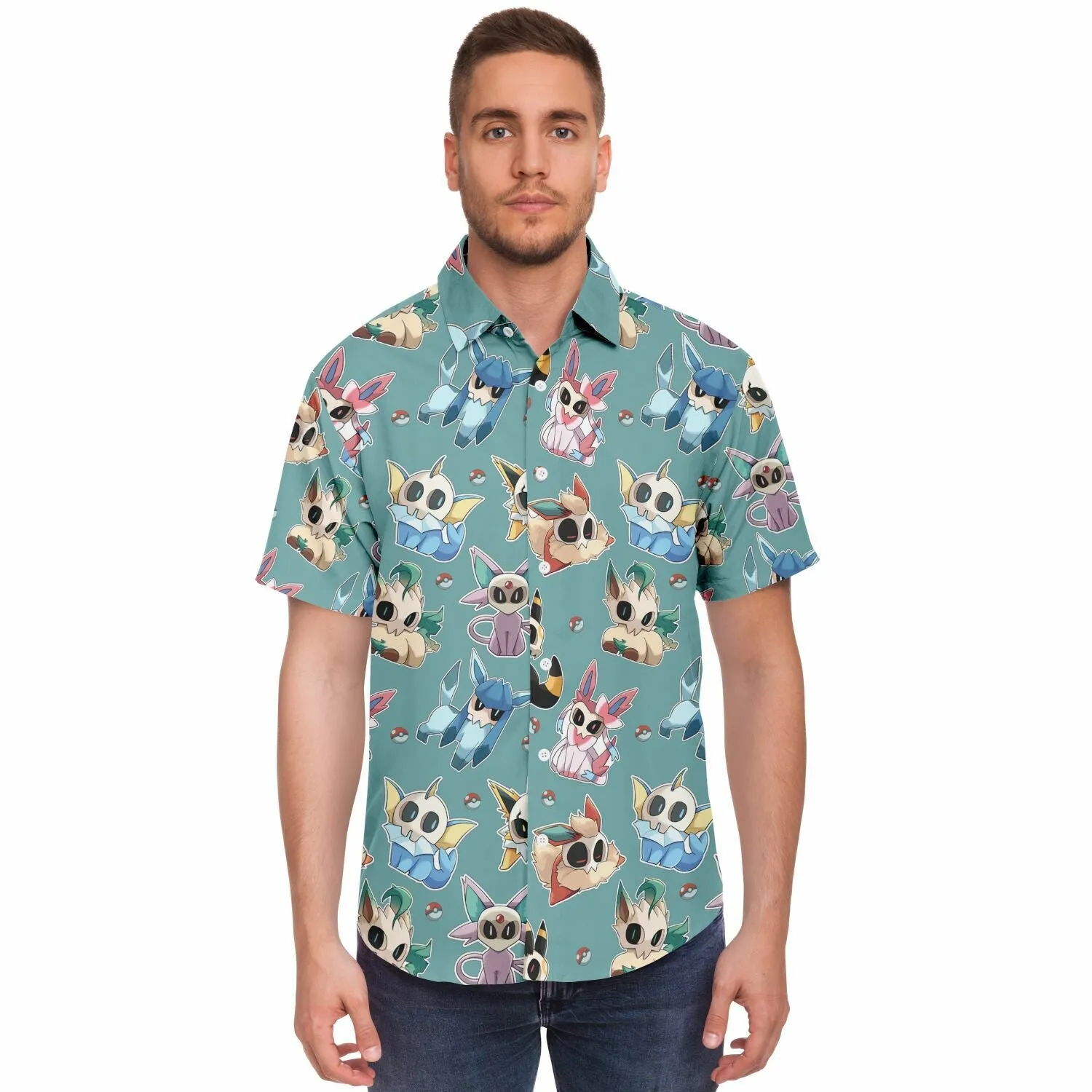 "EVILutions" Short Sleeve Button Down Shirt