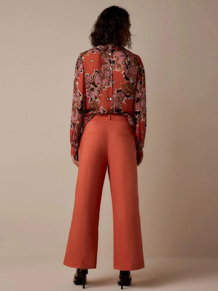 Summum Wide Leg Trousers Apricot