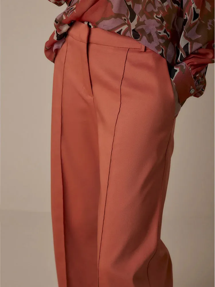 Summum Wide Leg Trousers Apricot