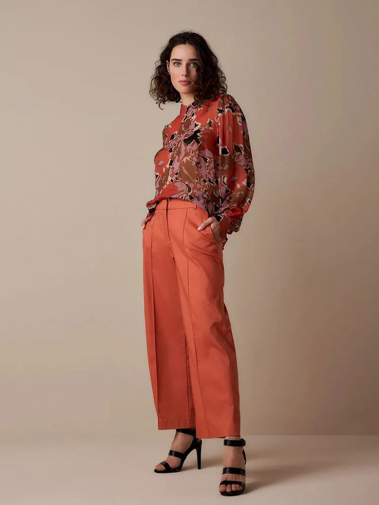 Summum Wide Leg Trousers Apricot