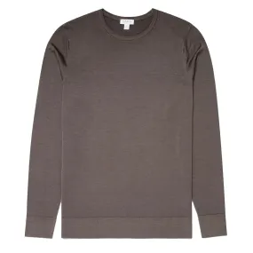 Sunspel Extra-Fine Merino Crew Neck Knit Cedar