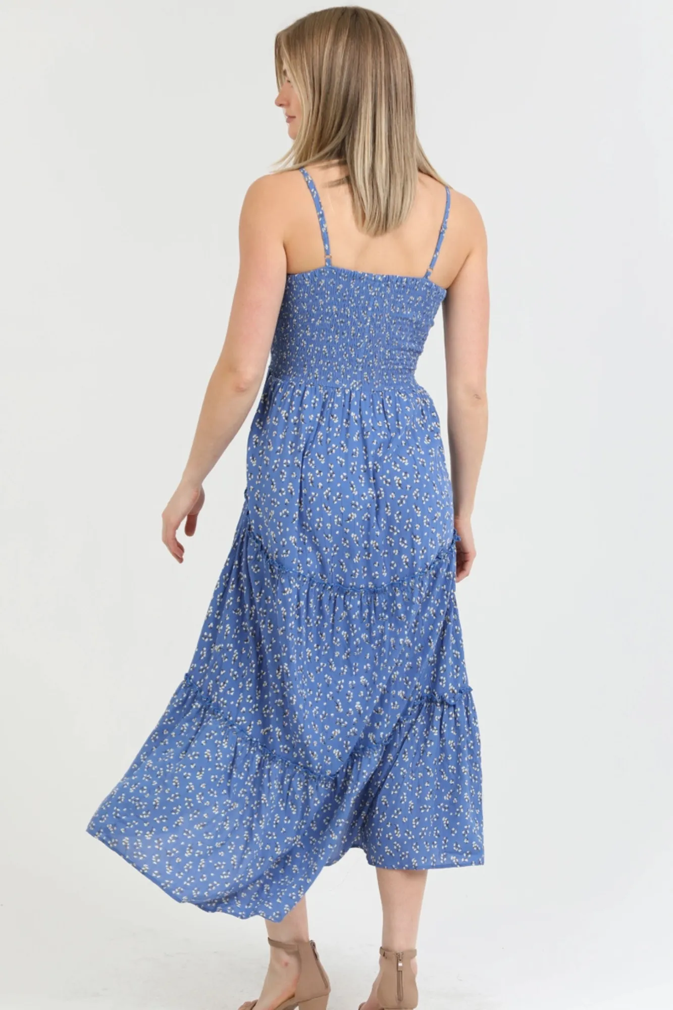 V Neck Twist Front Cut Out Maxi Dress