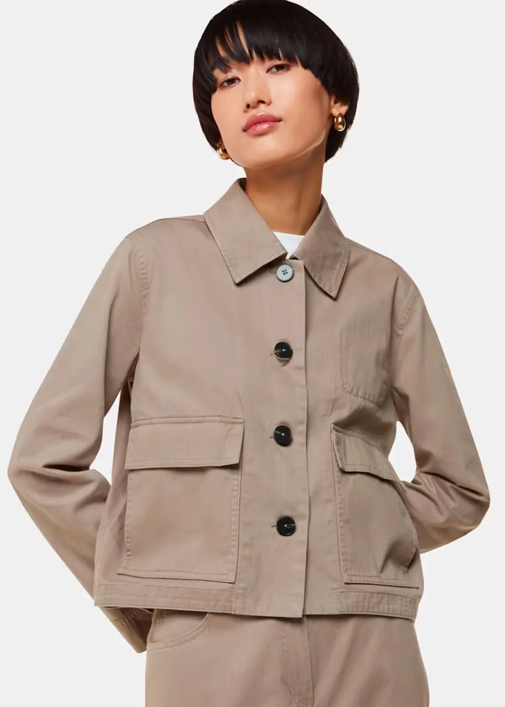 Whistles Marie Casual Jacket Taupe