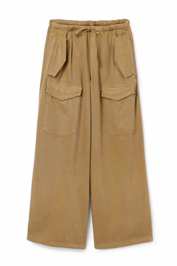 Wide Leg Cargo Trousers